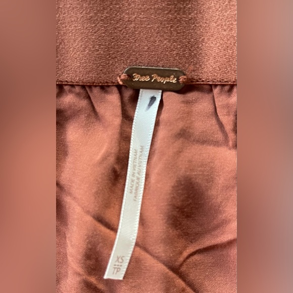 Free People Milly Asymmetrical Floral Mini Skirt Copper Brown Size XS NWOT - Picture 8 of 8